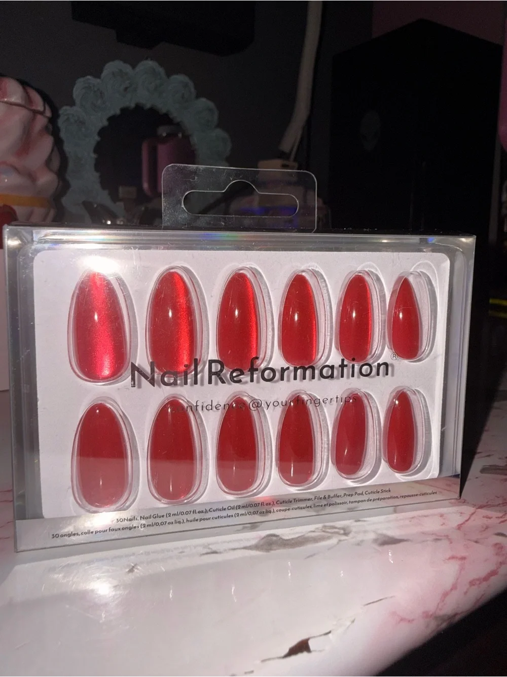 Nail Reformation Red Reflective Press On Nails